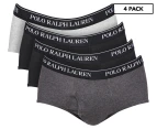 Polo Ralph Lauren Men's Mid-Rise Briefs 4-Pack - Grey/Black