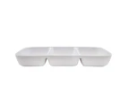 24 x MELAMINE 3 SECTION SERVING PLATTER TRAYS Condiment Catering Appetiser Party