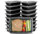 180 x MEAL PREP CONTAINERS 1200ML Reusable Takeaway Food Storage Work Lunch Boxes Snap-Seal Microwavable and Freezer Safe Take Away Takeaway Container