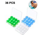 Earplugs,3-Box Pair Of Silicone Earplugs - One Each For White + Green + Blueear Plugs For Sleeping Soft Reusable Moldable Silicone