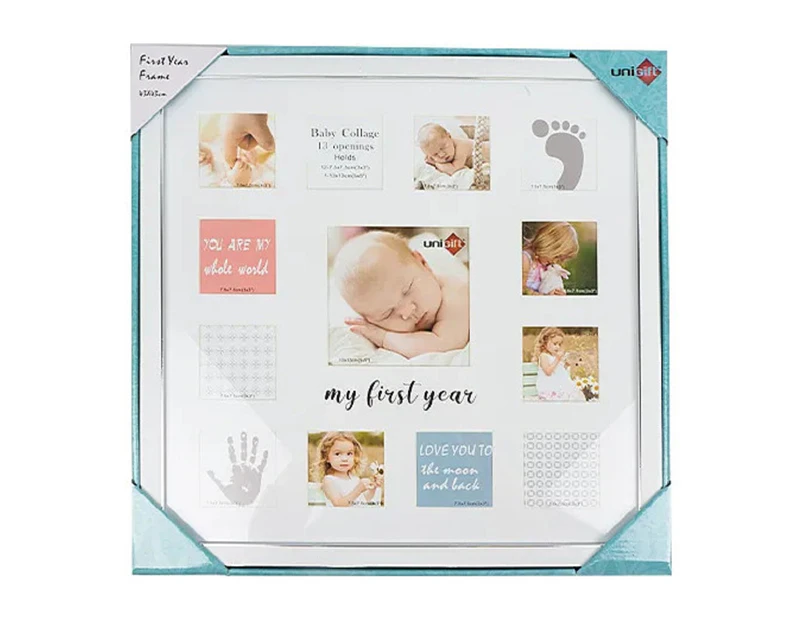 8 X Collage Photo Frame For Baby First Year Keepsake - 12 Months Picture  Frames With Twelve 1.8 And One 4 Slots For Baby Present Memory Home Decorat  | Catch.Com.Au