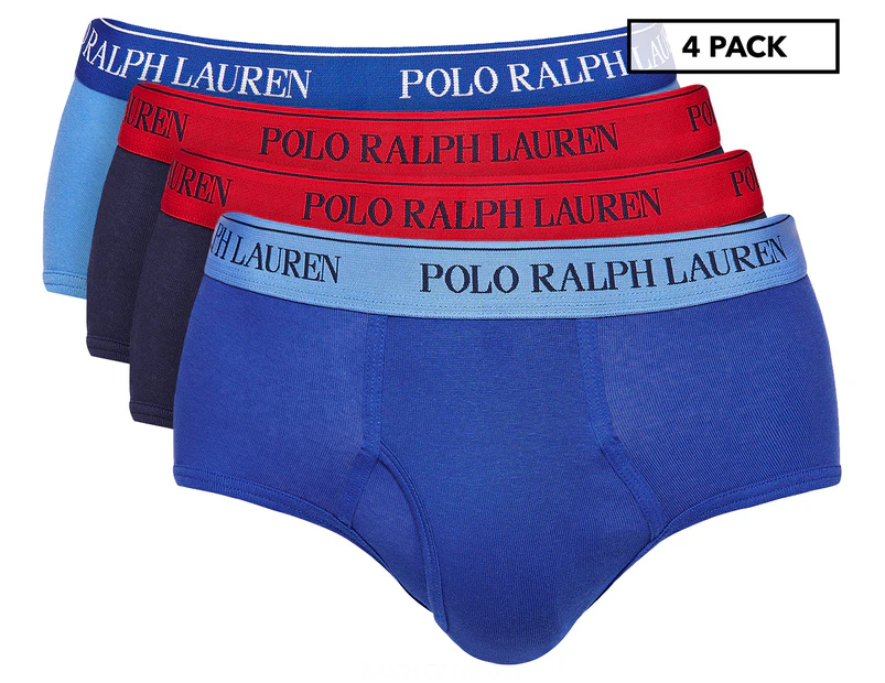 Polo Ralph Lauren Men's Mid-Rise Brief 4-Pack - Blue/Red/Royal Navy