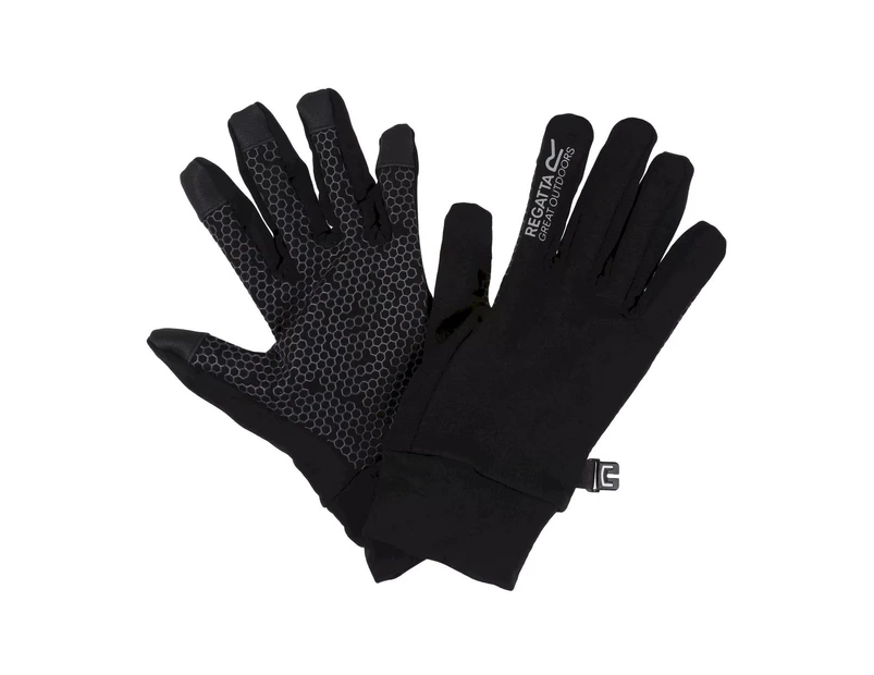 Regatta Childrens/Kids Grippy II Lightweight Gloves (Black/Dark Grey) - RG8420