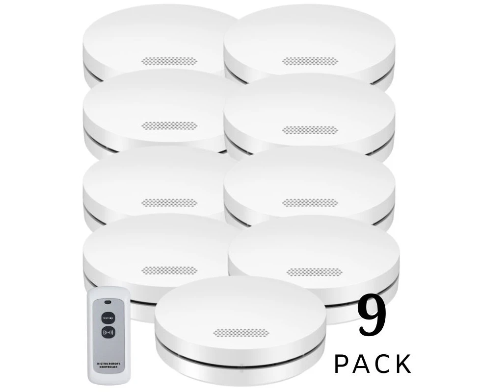 Interconnected Photoelectric Smoke Alarm 9 pack slimline range