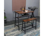 Viviendo Dining Table, Bar Table with Wine Storage Rack - Industrial Style