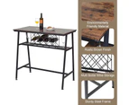 Viviendo Dining Table, Bar Table with Wine Storage Rack - Industrial Style