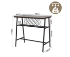 Viviendo Dining Table, Bar Table with Wine Storage Rack - Industrial Style