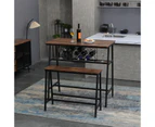 Viviendo Dining Table, Bar Table with Wine Storage Rack - Industrial Style