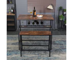 Viviendo Dining Table, Bar Table with Wine Storage Rack - Industrial Style