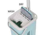 Micro fibre Wet Dry Flat Mop and Bucket Floor Cleaner Set with 2 Pads
