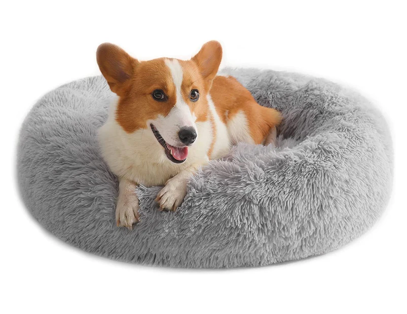 Faux Fur Dog Bed & Cat Bed, Original Calming Dog Bed for Small Medium Large Pets, Anti Anxiety Donut Cuddler Round Warm Washable Cat Bed for Indo