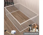 BJWD Dog Playpen Enclosure Portable Panel Pet Playpen Fold Puppy Exercise Play Fence 10Panels