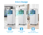 Costway 3-in-1 WiFi Portable Air Conditioner 9000BTU Mobile Fan Cooler Dehumidifier Remote/Window Kit/24 Timer