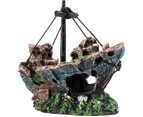 Fish Tank Decoration - Aquarium Accessories,Shipwreck Decor,Resin Material Sunken Ship Decorations for Fish Favors