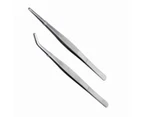 2 Pack Stainless Steel Straight Tweezers and Curved Nippers, Feeding Tongs for Reptile Snakes Lizards Spider