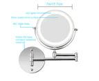 Wall Mount Makeup Mirror, 10X Magnifying Two Side LED Lighted Vanity Mirror for Bathroom, 360° Rotatable, USB Rechargeable