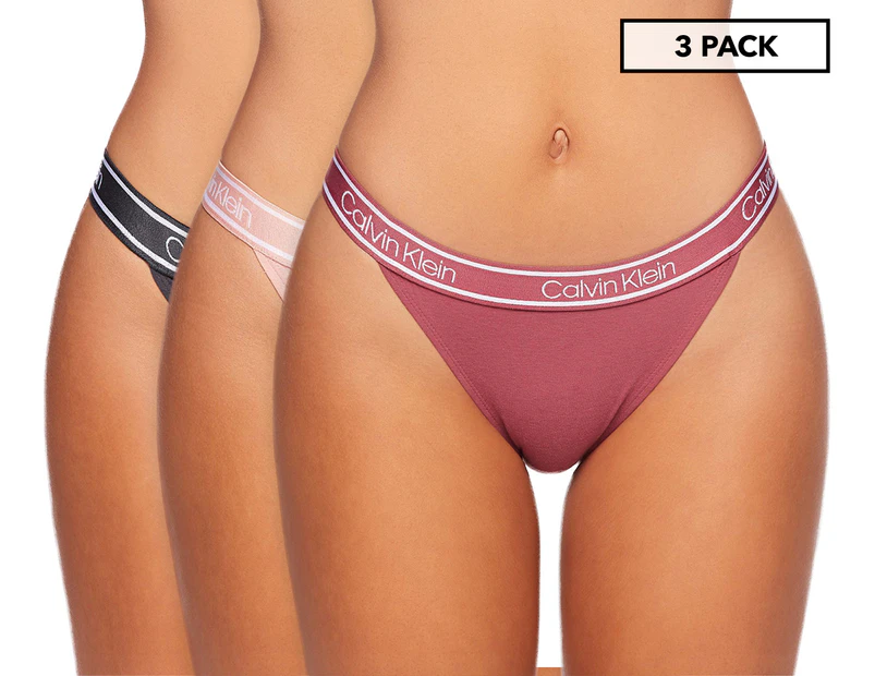 Calvin Klein Women's Bamboo Comfort Bikini Briefs 3-Pack - Grey/Peach/Pink
