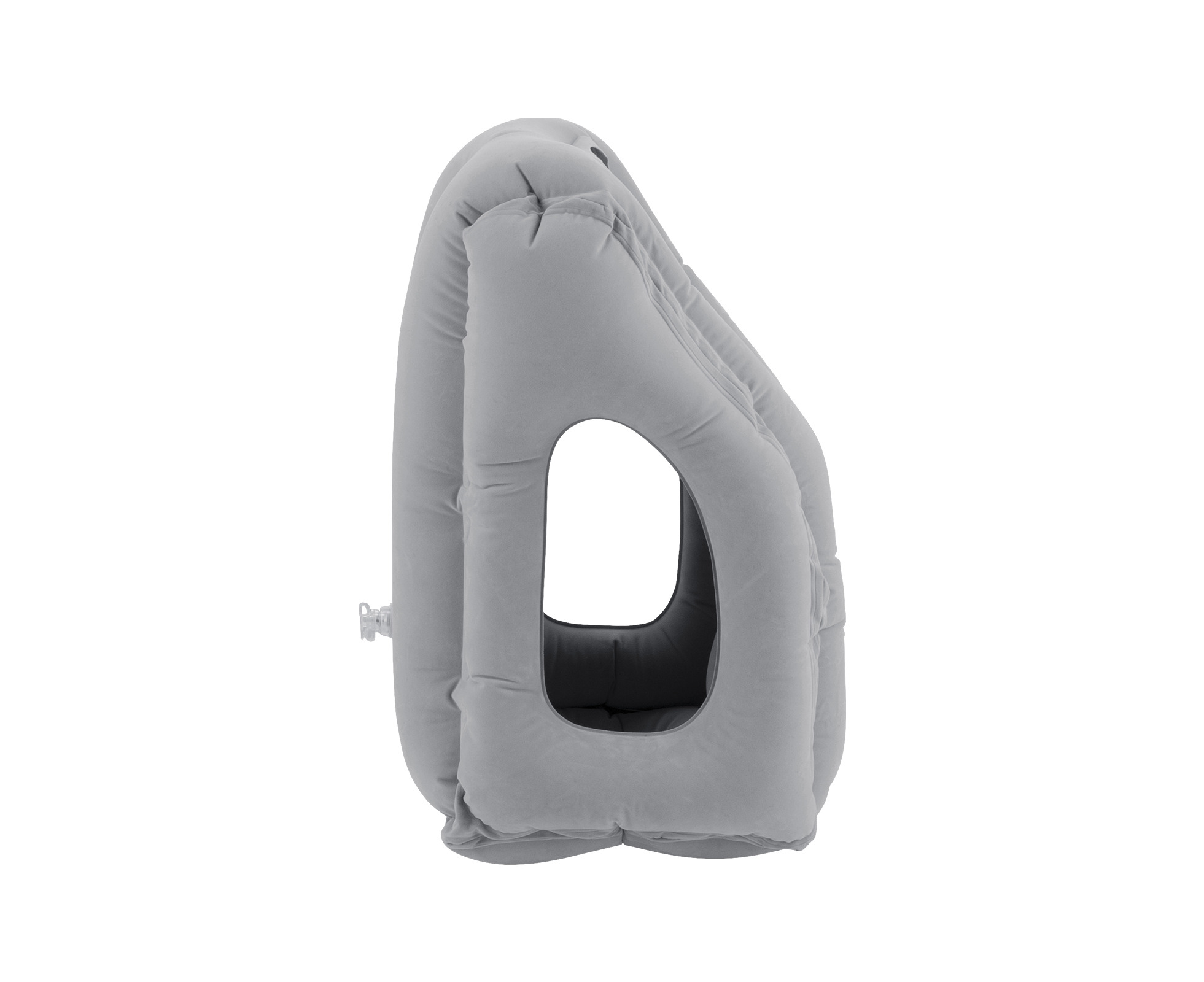 Inflatable frontal outlet travel pillow