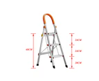 3 Step Aluminium Multi Purpose Folding Ladder Light Weight Non Slip Platform