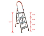 4 Step Aluminium Multi Purpose Folding Ladder Light Weight Non Slip Platform