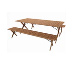 Issie Outdoor 1.8m Recyled Teak Table and Bench Seats from FSC Grade Timber