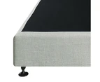 Palermo King Single Ensemble Bed Base Platinum Light Grey Linen Fabric