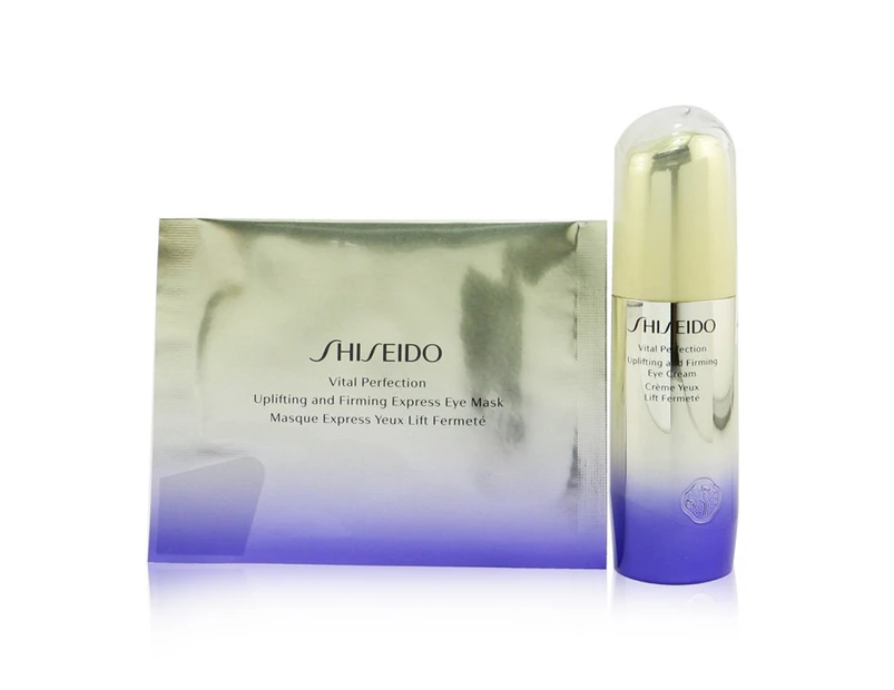 Shiseido Vital Perfection Uplifting & Firming Eye Set: Eye Cream 15ml + Eye Mask 12pairs 2pcs