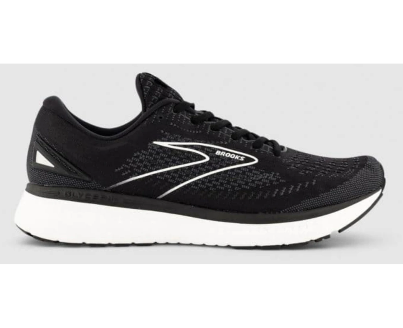 Brooks Mens Wide 2E Glycerin 19 Sneakers Shoes Athletic Running - Black/White