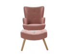Armchair Lounge Chair Ottoman Accent Armchairs Sofa Fabric Chairs Pink