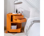 Bedside Table Side Tables Nightstand Organizer Replica Boby Trolley 3Tier Orange