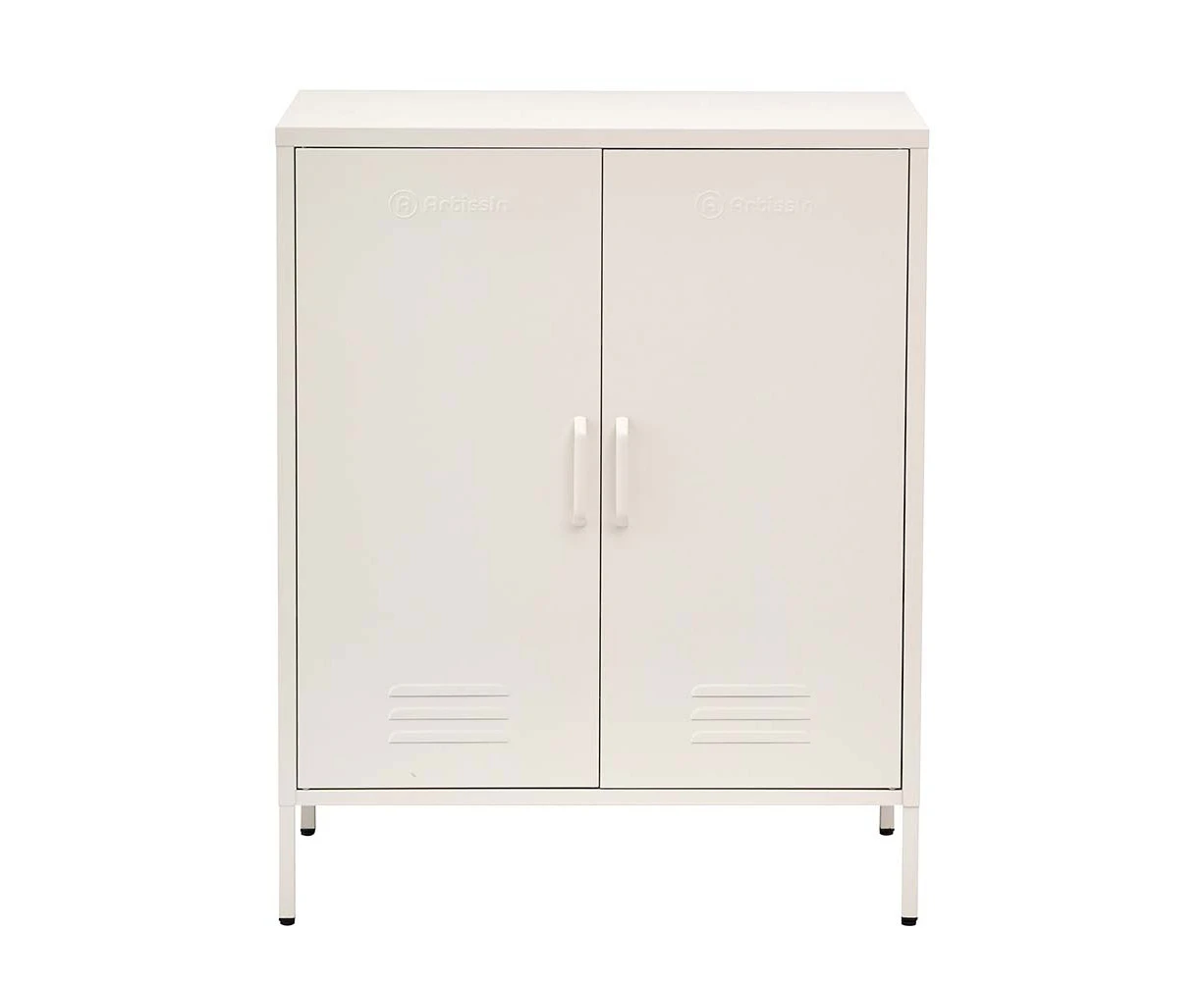 Sweetheart Metal Locker Storage Shelf Shoe Cabinet Buffet Sideboard White