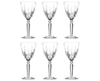 6x Wine Glasses Set RCR Crystal Cut Glass Stemware Goblets White Red 290ml