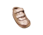 Grosby Little Step Baby Toddler Girls Pre Walker Leather Hook and Loop Straps - Rose Gold