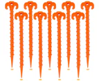 Spiral Plastic Tent Stakes Pack Of 15，10 Inch Heavy Duty Beach Tent Pegs Canopy Stakes - Essential Equipment For Camping, Backpacking