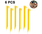 6 Parts Plastic Tent Pegs Heavy Duty Beach Tent Pegs Awning Pegs Stake Hook Tent Plastic Ground Pile