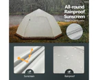 5 Person Pop Up Tent Beach Shelter Camping Instant Dome Family Shade Hiking Sun Rain Picnic Outdoor Waterproof 270x270x150cm Creamy white