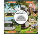 5 Person Pop Up Tent Beach Shelter Camping Instant Dome Family Shade Hiking Sun Rain Picnic Outdoor Waterproof 270x270x150cm Creamy white