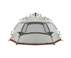 5 Person Pop Up Tent Beach Shelter Camping Instant Dome Family Shade Hiking Sun Rain Picnic Outdoor Waterproof 270x270x150cm Creamy white