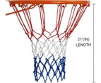 2 Pack Basketball Nets Heavy Duty Sunscreen Rainproof Polyester Braided Rope Red White Blue Basketball Nets