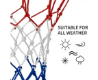 2 Pack Basketball Nets Heavy Duty Sunscreen Rainproof Polyester Braided Rope Red White Blue Basketball Nets