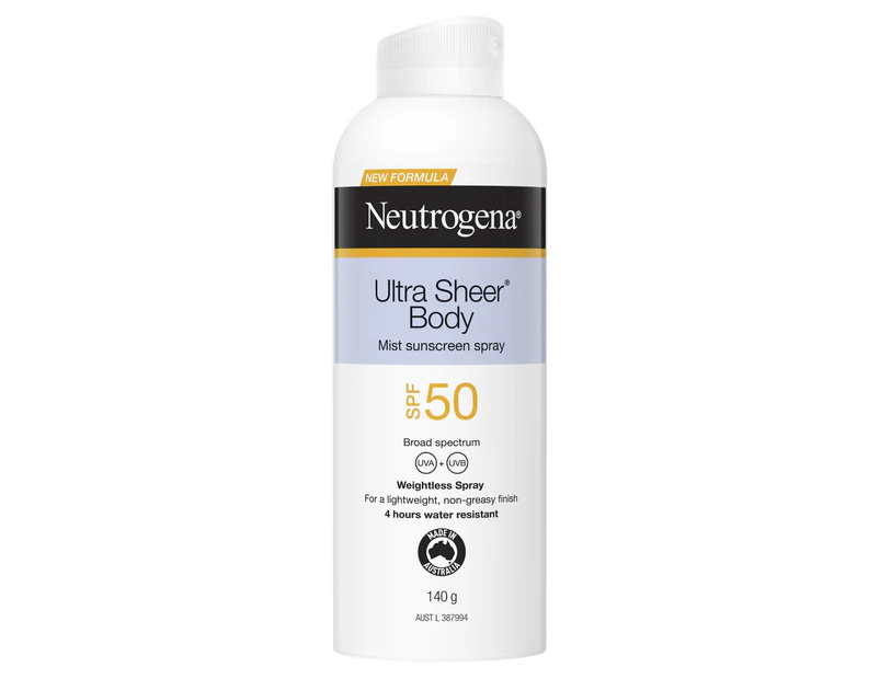 Neutrogena Ultra Sheer Body Mist sunscreen SPF50 140g