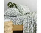 Daisy Flannelette Sheet Set Sage