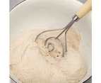 Stainless Steel Danish Dough Whisk with Wooden Handle Kitchen Baking Tools Special