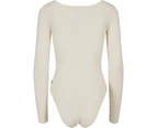 Womens Organic Long Sleeve Bodysuit - White Sand