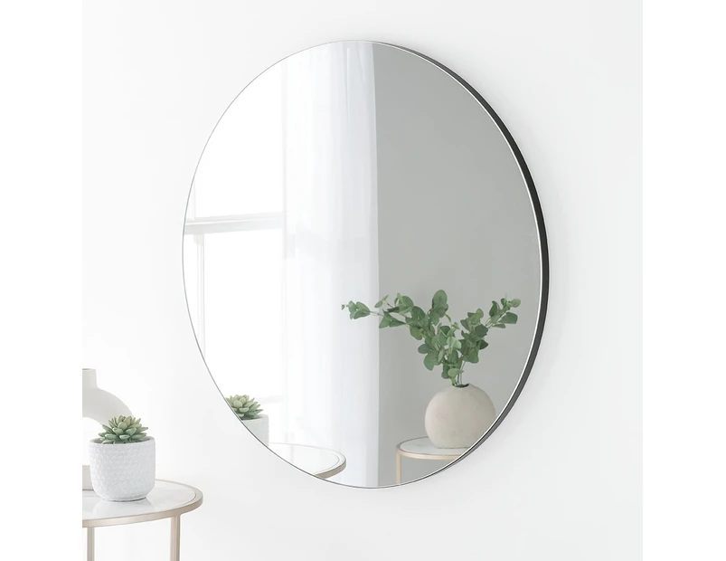 Round Bathroom Wall Mirror Makeup Mirrors 60cm Vanity Decor Glass Frameless