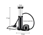 Bicycle Pump, 140 Psi Portable Mini Bicycle Pump, Mini Foot Pump With Pressure Gauge, Double Valve Air Pump