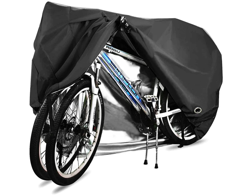 Bicycle Cover For 2 Bicycles Waterproof 210D Breathable Outdoor Bicycle Protective Cover With Lock Eyelets Protection