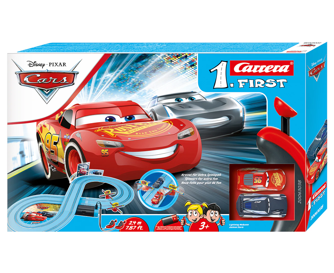 Carrera First Disney Pixar Cars 3 Power Duel Race Slot Car Toy Set 2.4m Kids 3y+