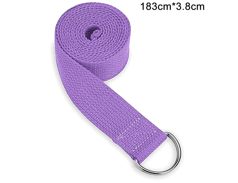 Yoga Strap，Stretch Bands With Extra Safe Adjustable Ring Buckle, Durable And Comfortable Delicate Texture.Purple