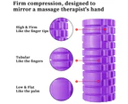 Foam Roller - Medium Density Deep Tissue Massager For Muscle Massage Hollow Wolf Tooth Yoga Pillar 33Cm